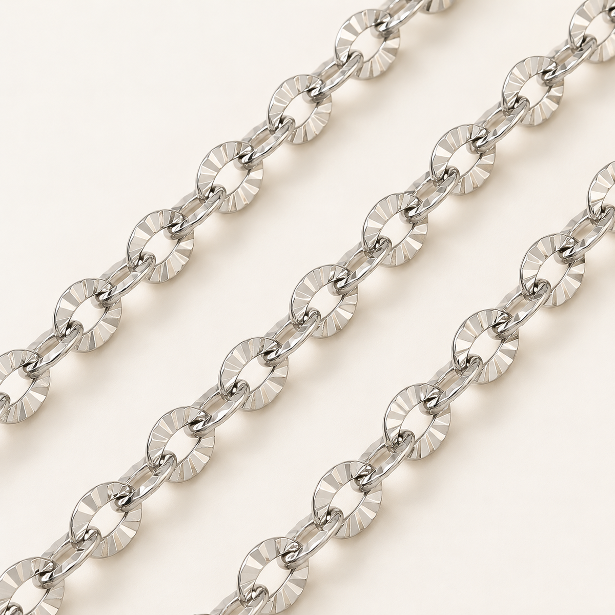 Small Textured Cable Chain (By the Foot)