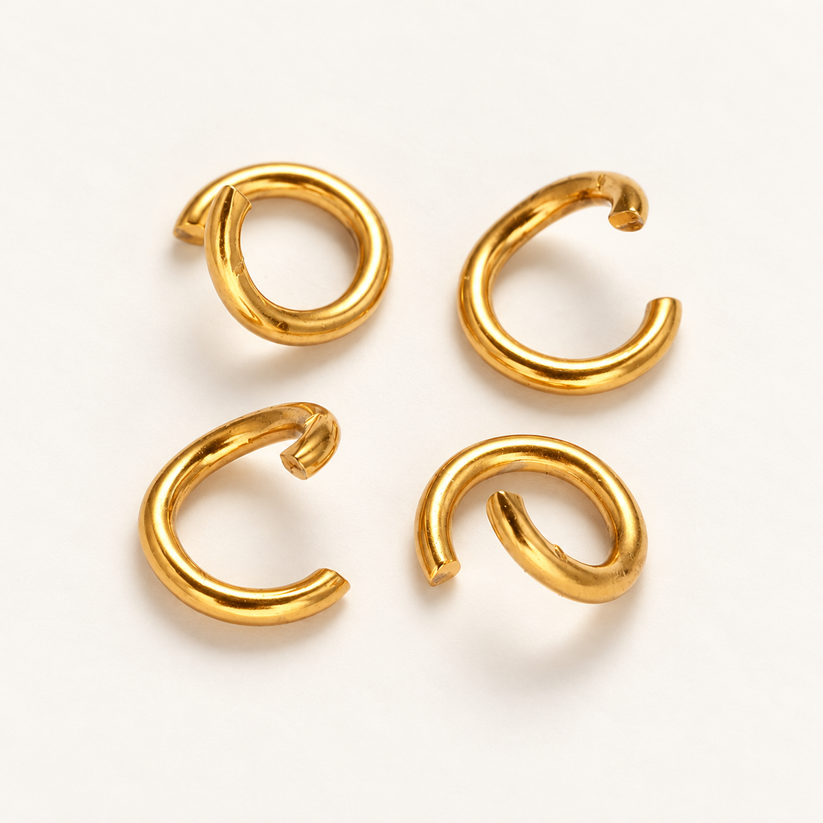Real 18K IP Antiqued Gold Open Jump Rings - Multiple Sizes