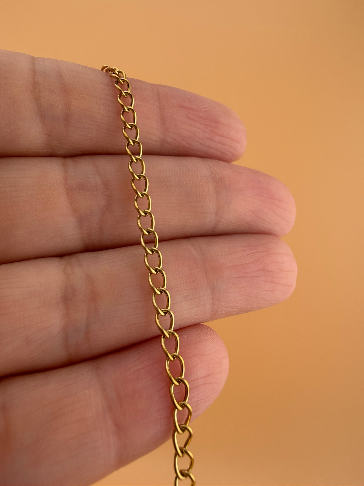 18K Gold Twisted Curb Chain – 4mm (By the Foot)