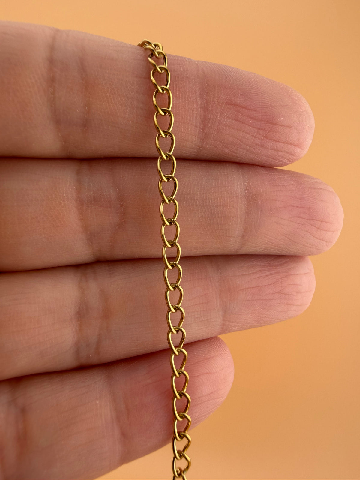 18K Gold Twisted Curb Chain – 4mm (By the Foot)