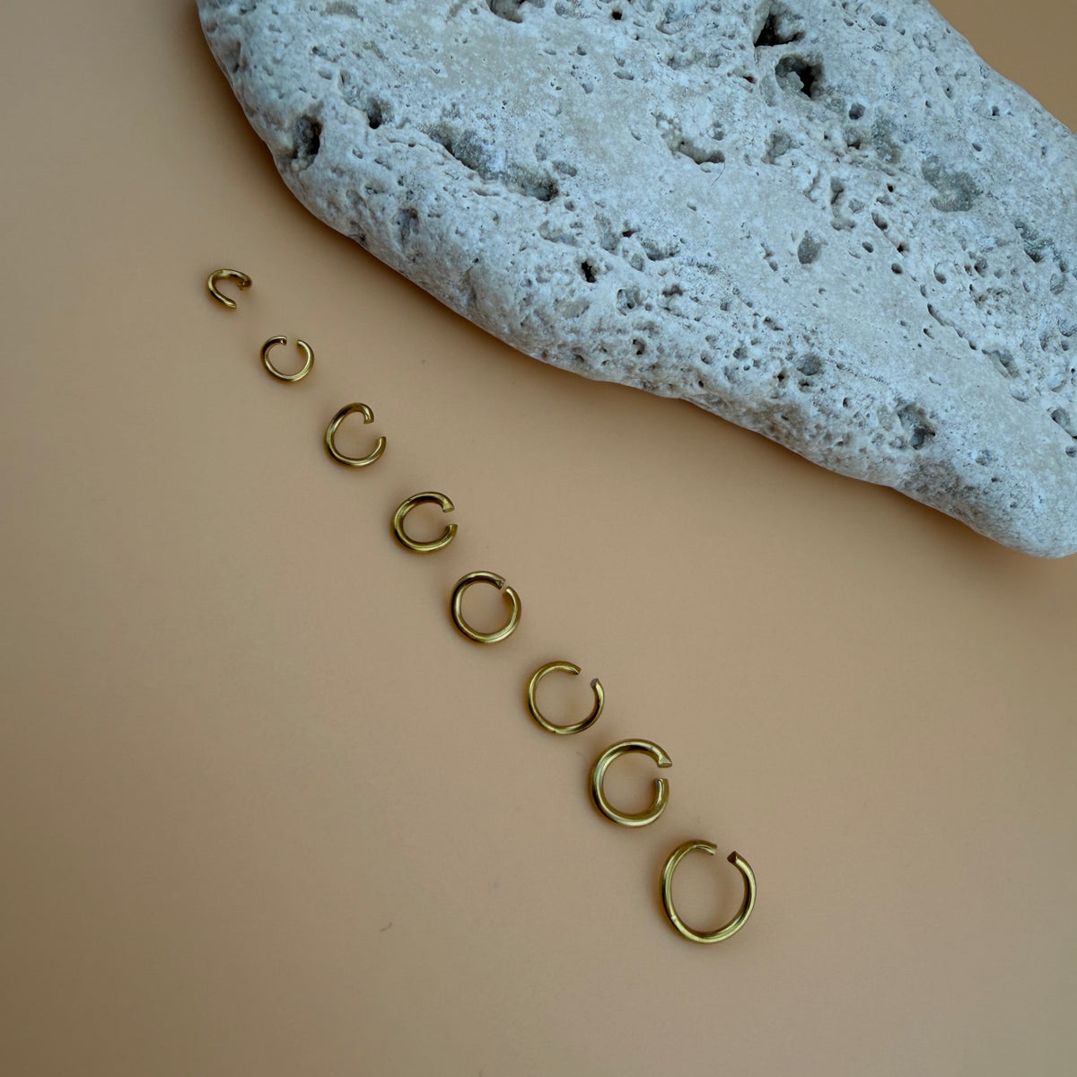 Real 18K IP Antiqued Gold Open Jump Rings - Multiple Sizes