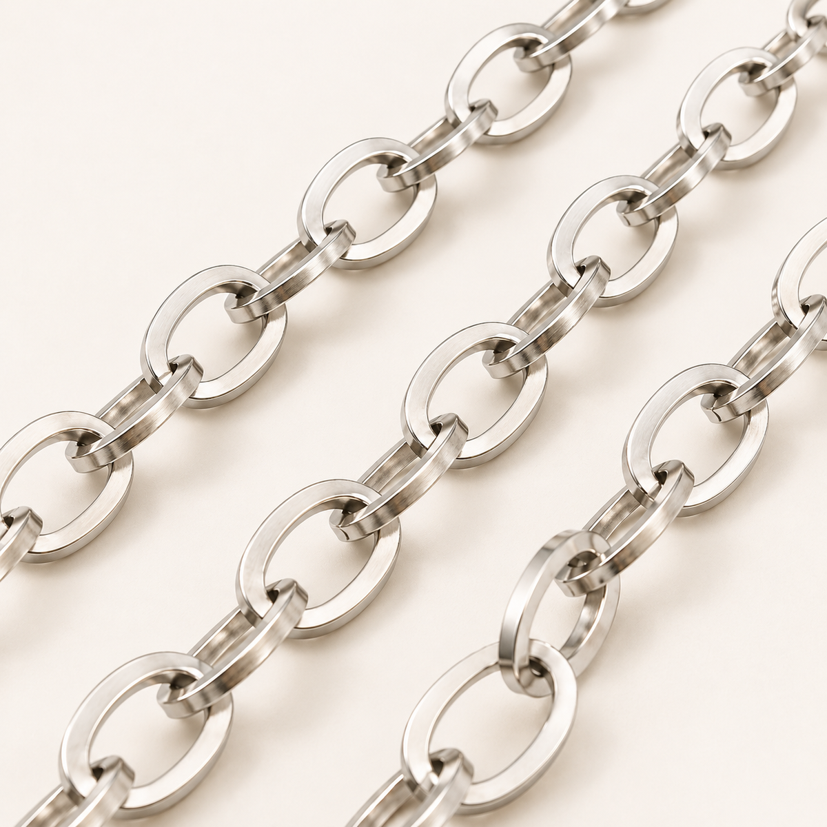 Large Flat Oval Cable Chain - 17.5mm (By the Foot)