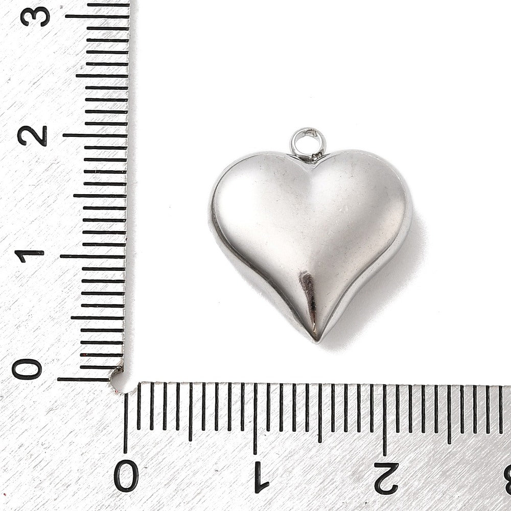 Solid Heart Pendant - 18 x 16mm