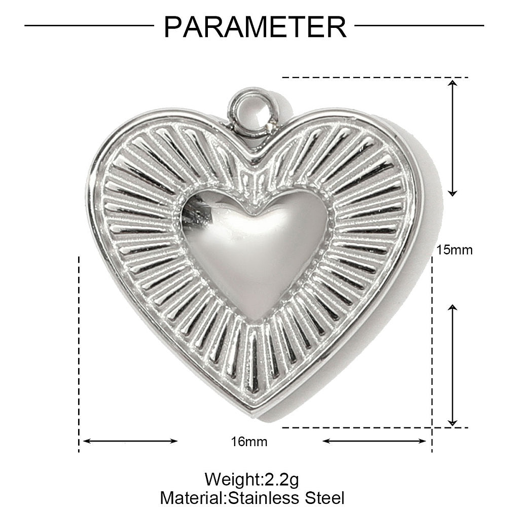 Halo Heart Minimal Charms - 16x15mm