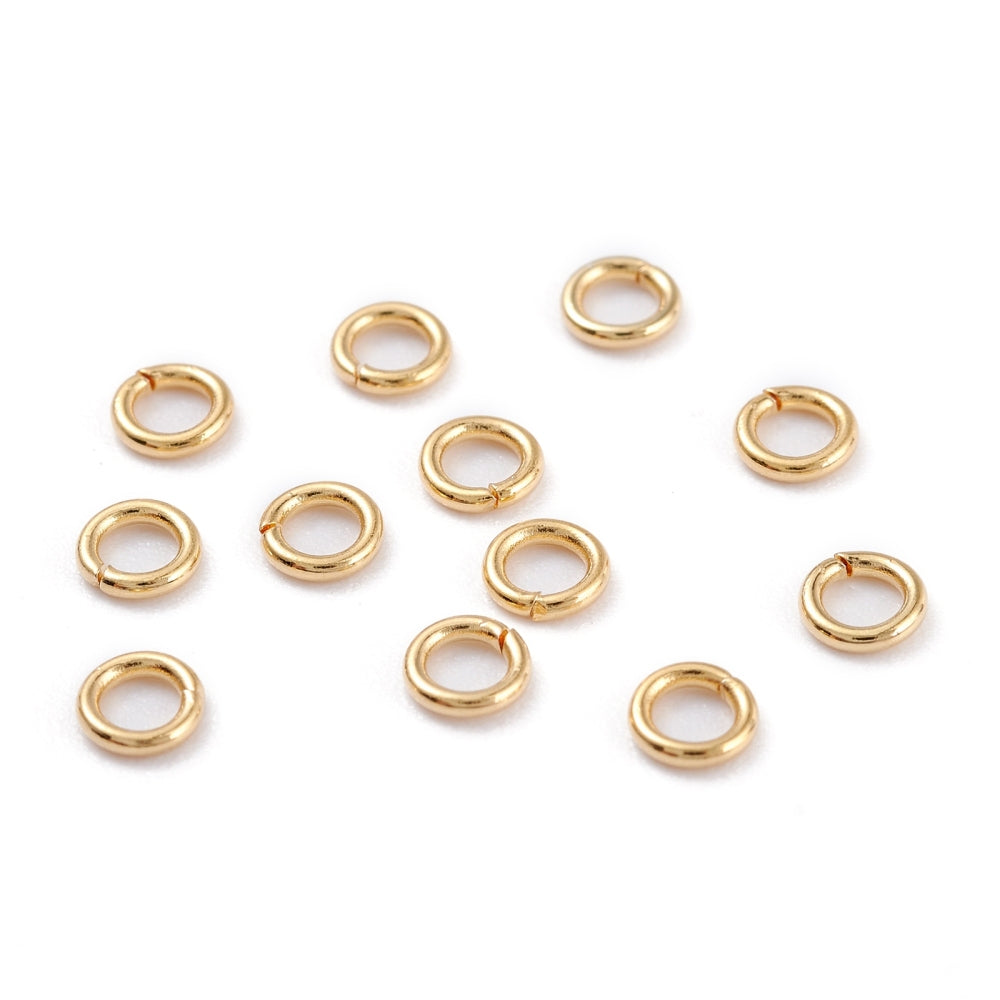 6mm • 18 Gauge - Gold Open Jump Rings (50/100 Packs)