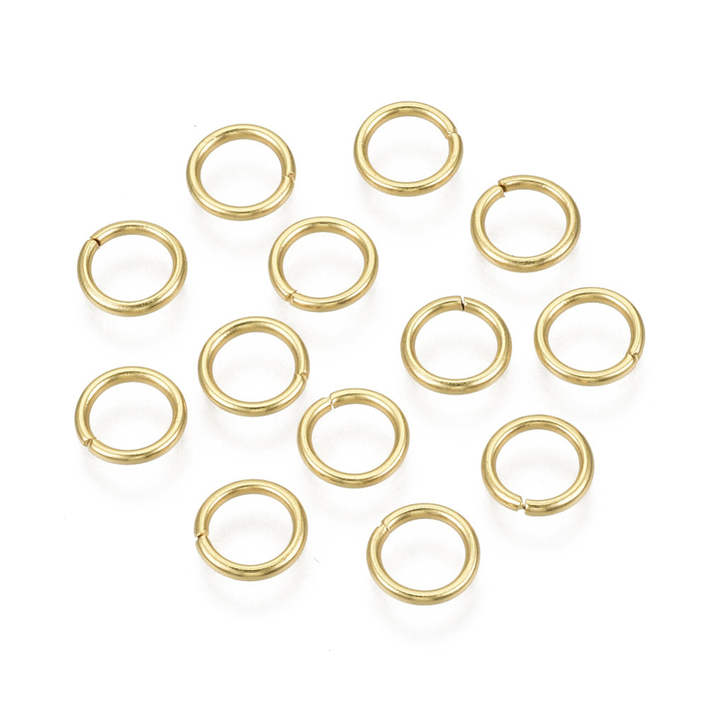 7mm • 18 Gauge - Gold Open Jump Rings