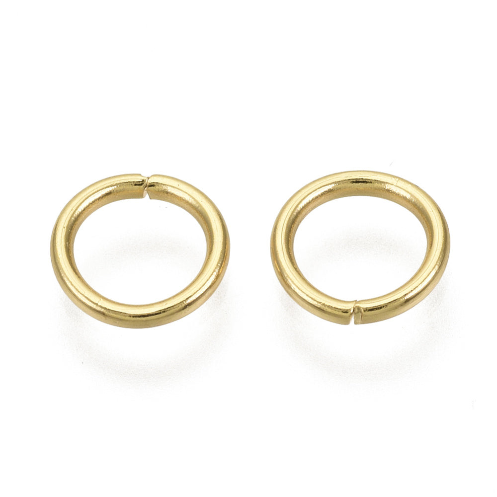 7mm • 18 Gauge - Gold Open Jump Rings