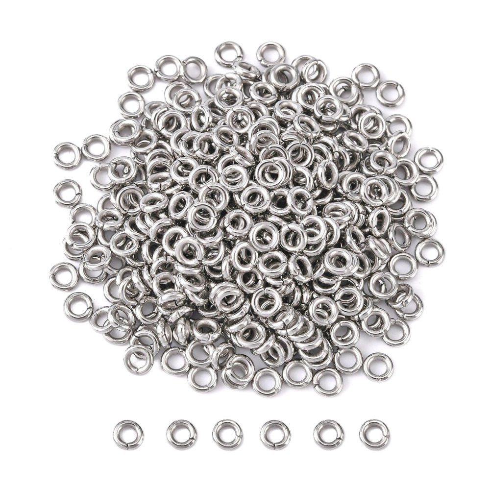 4mm • 18 Gauge - Round Open Jump Rings (Pack of 50) | FB-JR006