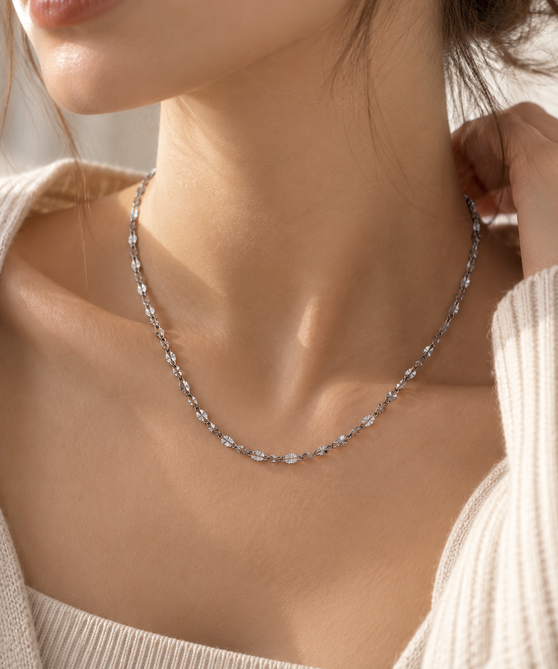 Petite Faceted Oval Cable Chain – 4.5mm (By the Foot)