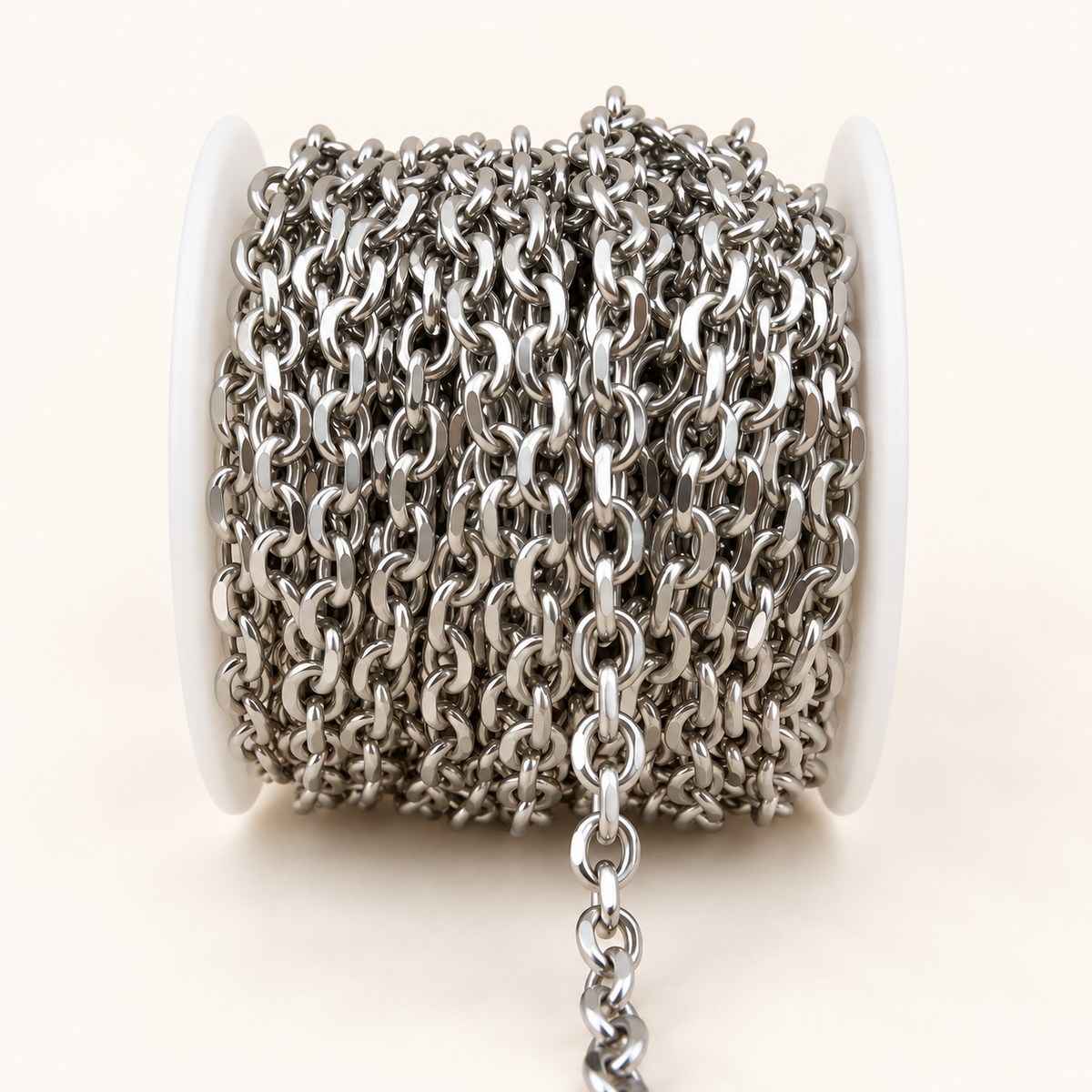 Diamond Cut Link Chain – 6x4.5mm (By the Foot)