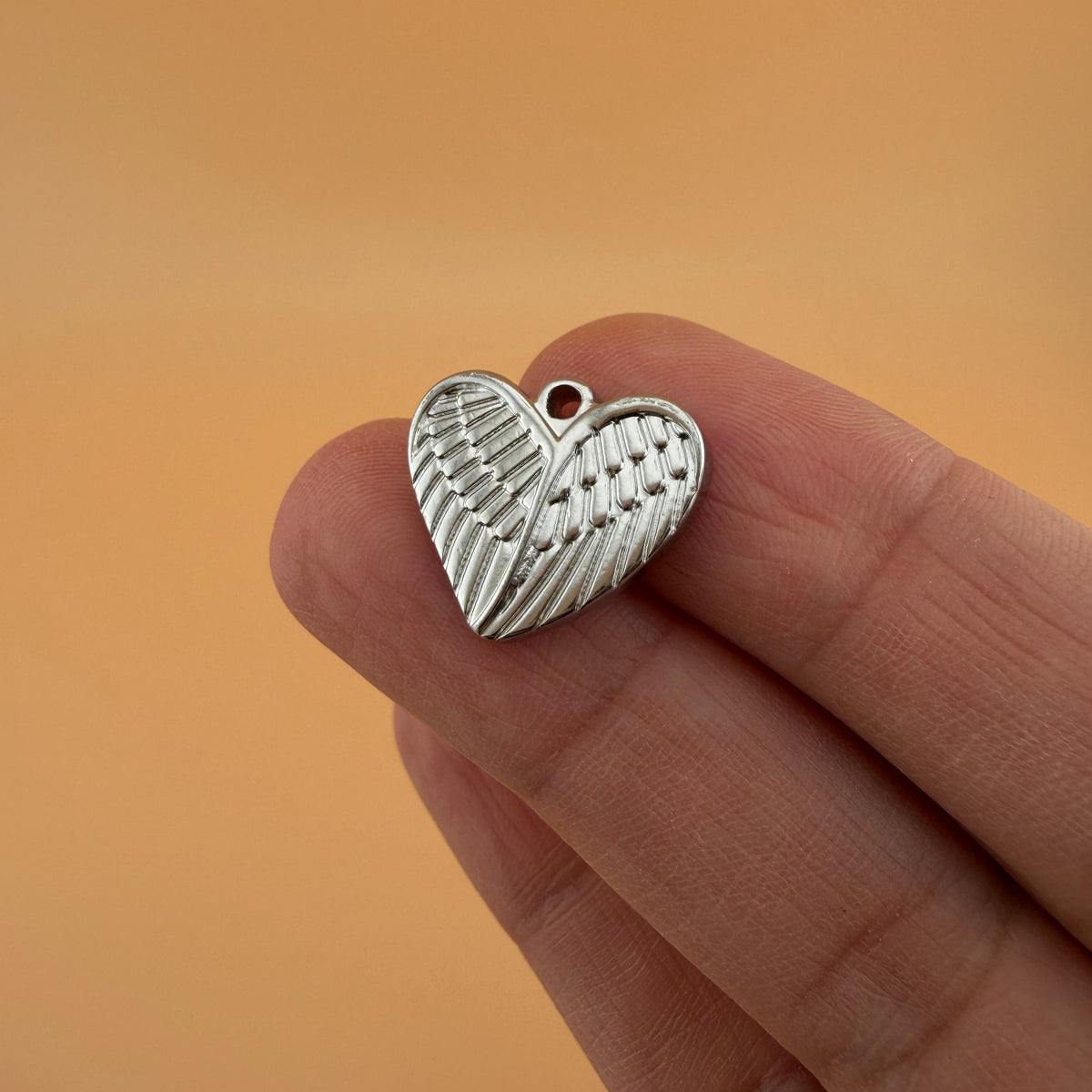 18mm Heart Wing Charm - 18k Gold PVD & Silver Finishes